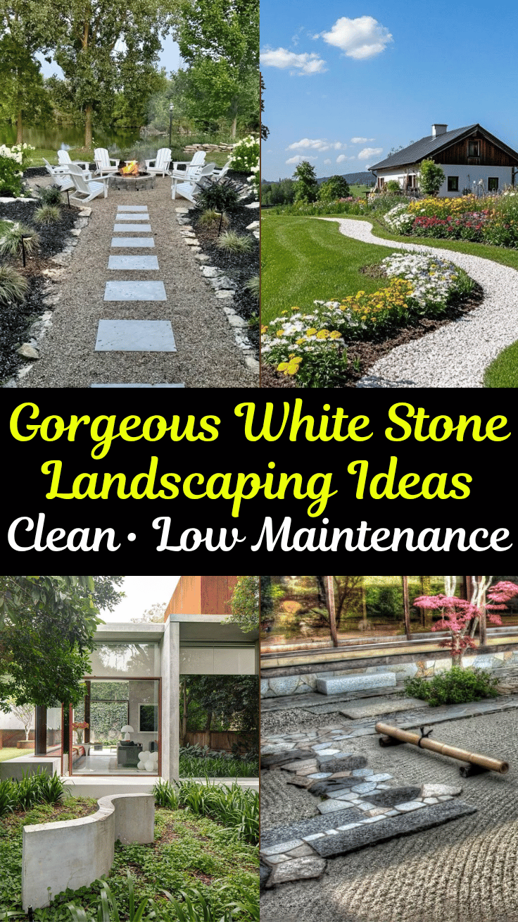 White Stone Landscaping Ideas: Elegant, Clean, and Timeless Outdoor Style